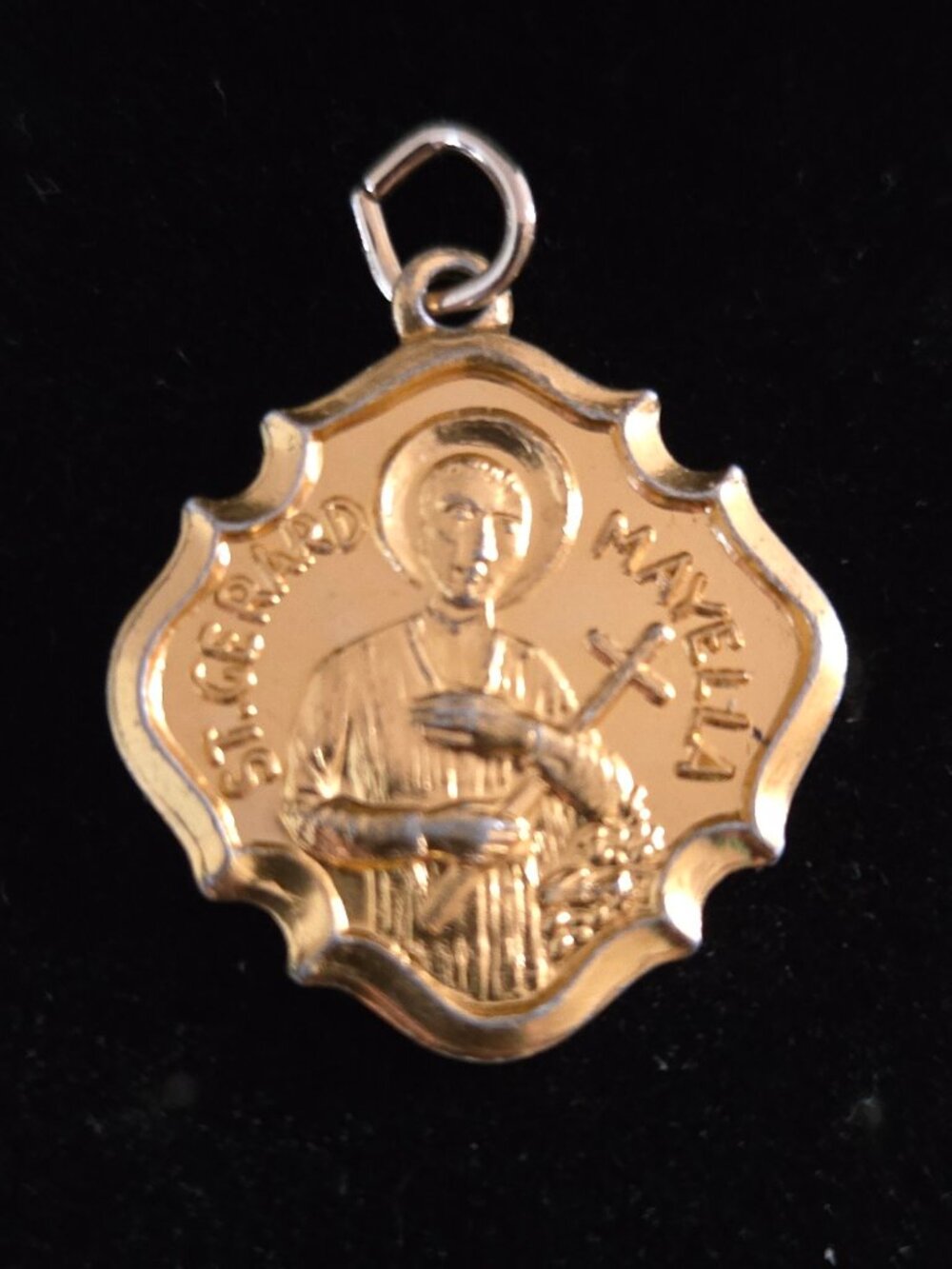Vintage Gold tone Gerrard Mejella Christian Pendant 1''
